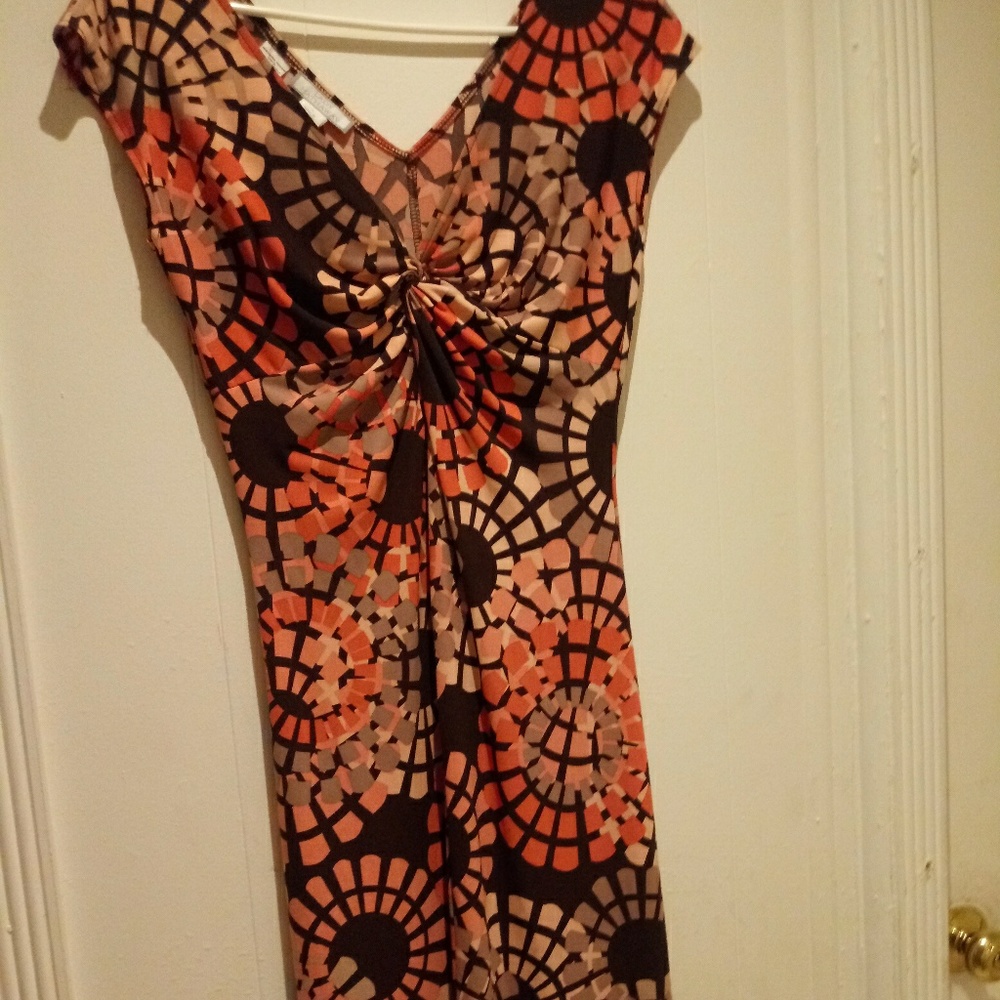 Brown and peach dress